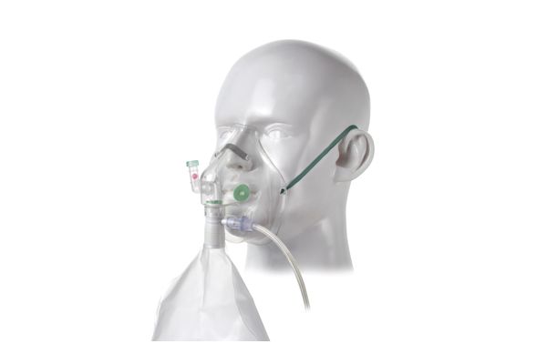 Respi-Check™，成人高浓度氧气面罩带呼吸指示装置、鼻夹和2.1米氧气管